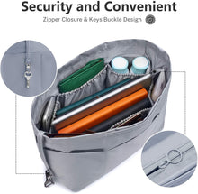 
                        
                          Load image into Gallery viewer, bridawn Nylon Tote Organizer Purse Insert Pocketbook Organizer Insert Handbag Divider with Handles Zipper Closure
                        
                      