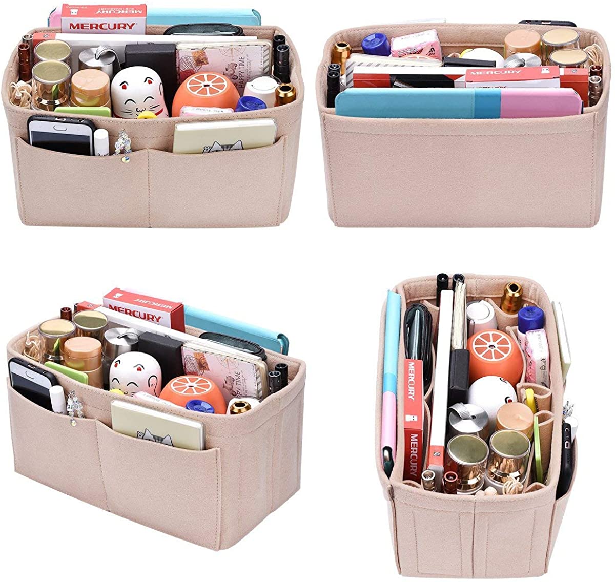Lmeison Felt Fabric Purse Handbag Organizer Insert Bag For Speedy Neverfull Tote, 3 Sizes