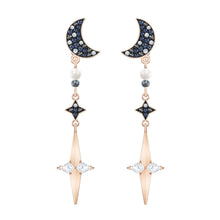 
                        
                          Muat gambar ke penampil Galeri, Swarovski Symbolic Collection Women's Moon Earring Jackets, with Blue Crystal Pavé Moon Studs and Dangling Crystal Stars, on a Mixed Metal Setting - JOY2ESpree
                        
                      