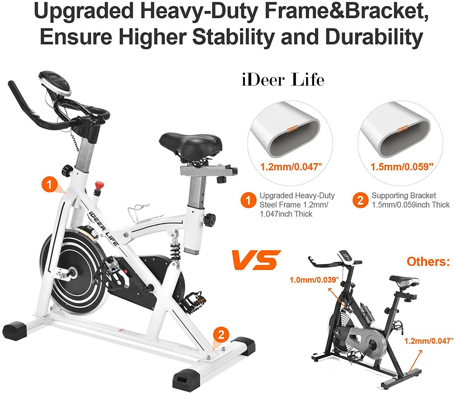 IDEER LIFE Indoor Cycling Bike Stationary Exercise Bike for Home Cardio Workout Smooth Drive - JOY2ESpree