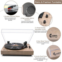 
                        
                          Muat gambar ke penampil Galeri, Retro Record Player for 33/45/78 RPM Vinyl Records,Bluetooth Belt-Drive Turntable - JOY2ESpree
                        
                      