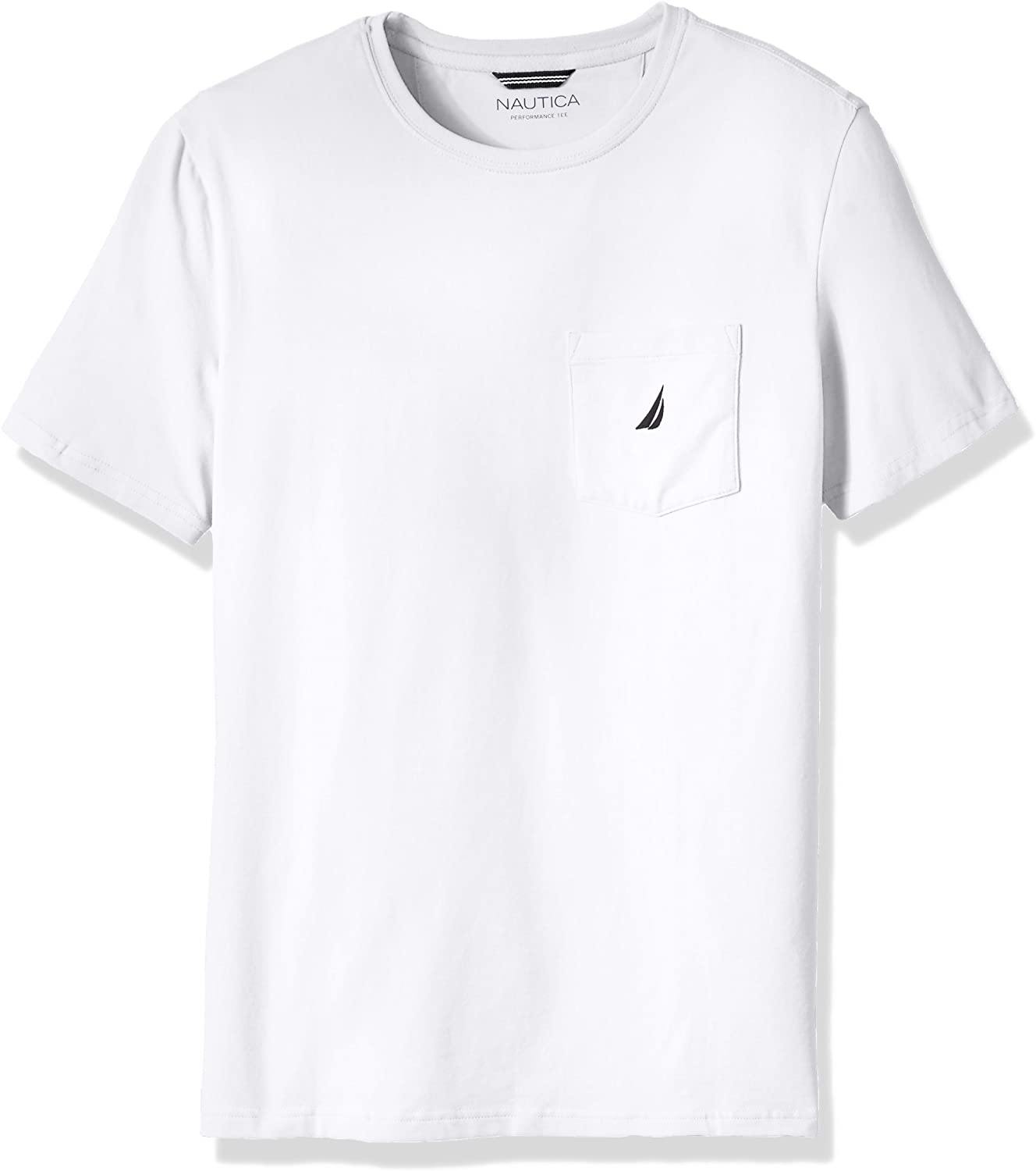 Nautica Men's Solid Crew Neck Short-Sleeve Pocket T-Shirt - JOY2ESpree