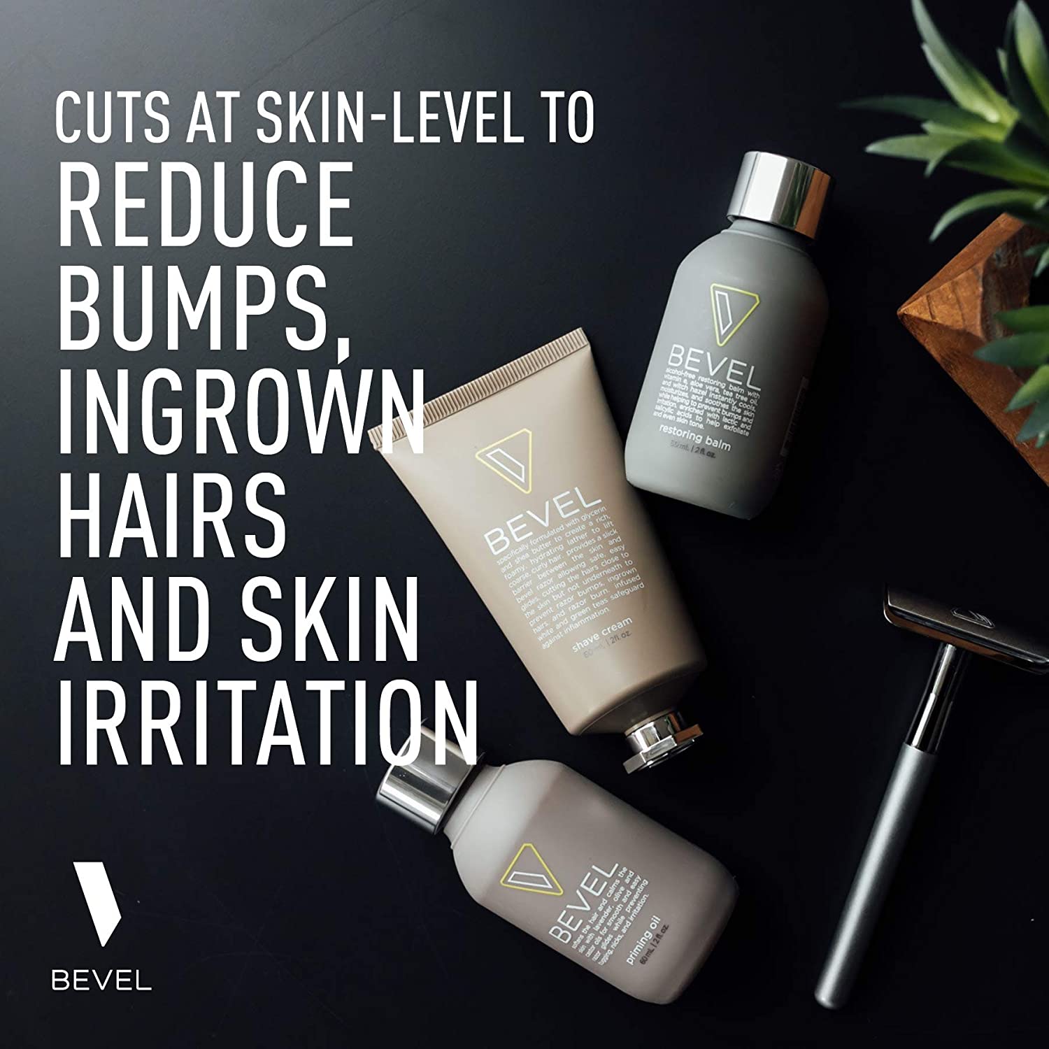Shaving Kit for Men by Bevel - Starter Shave Kit, Includes Safety Razor, Shaving Brush