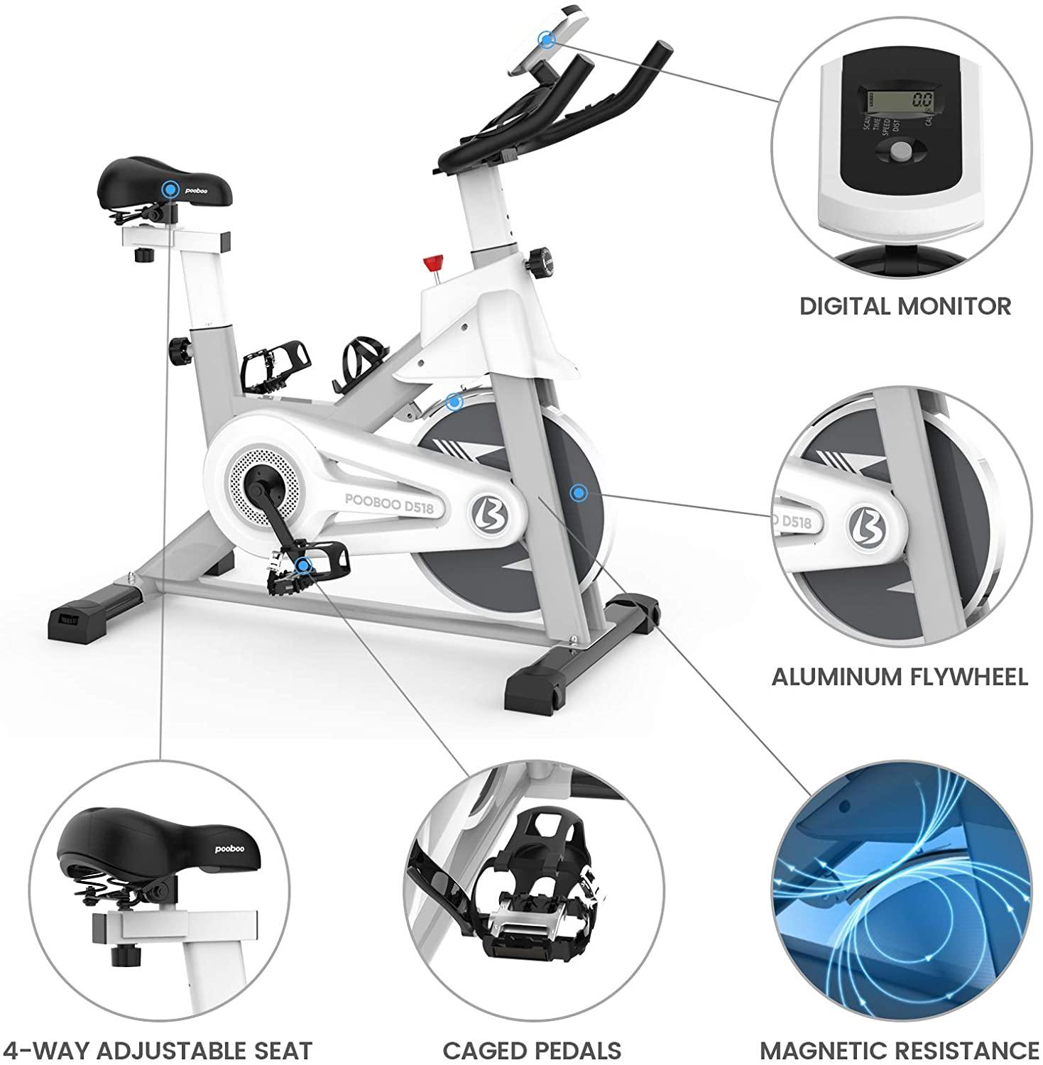 pooboo Indoor Cycling Bike with Magnetic Resistance Exercise Bikes Stationary - JOY2ESpree