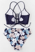 
                        
                          Load image into Gallery viewer, CUPSHE Women’s Bikini Swimsuit Floral Print Lace Up Strappy Two Piece Bathing Suit
                        
                      