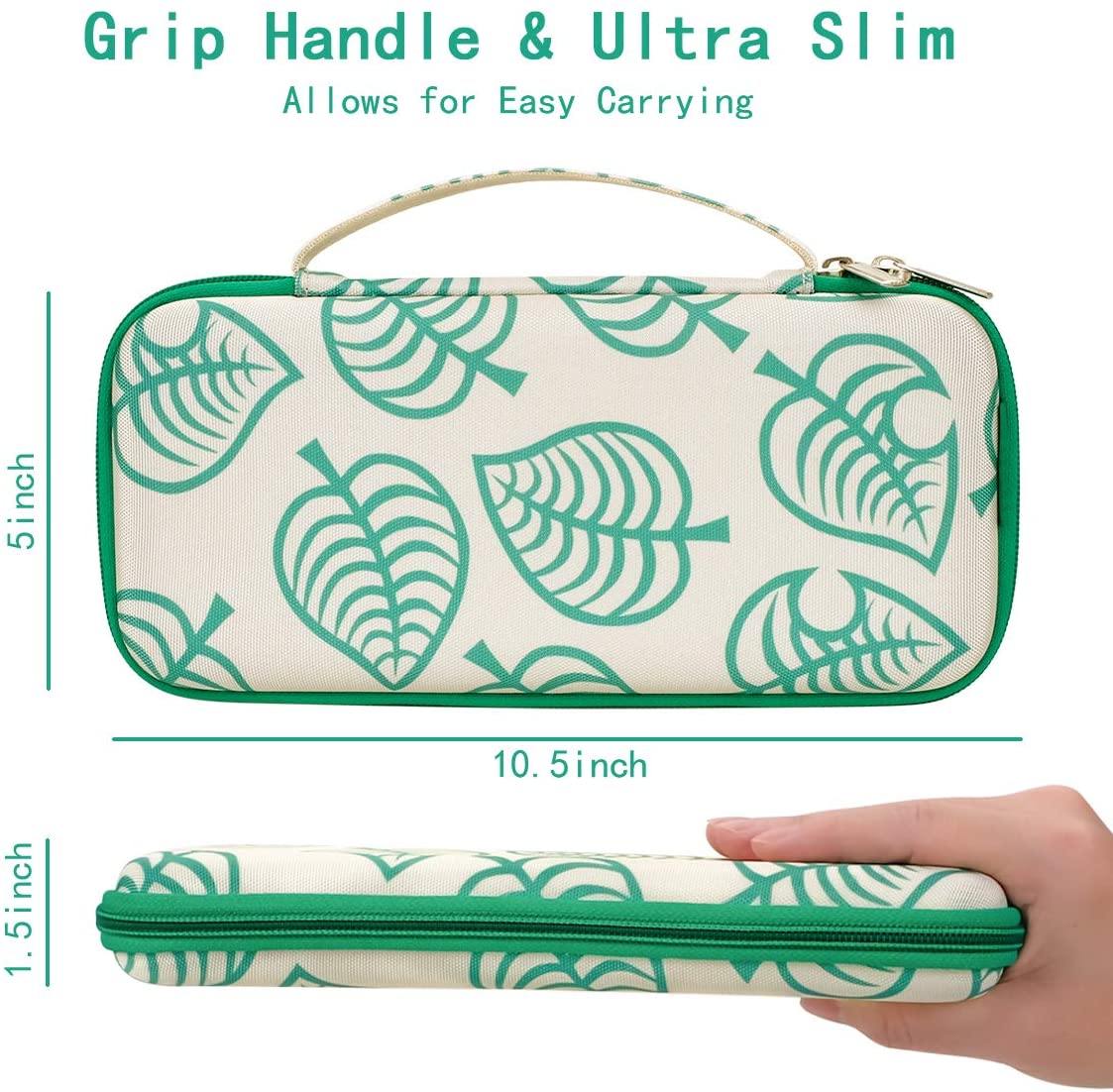 Carrying Case for Nintendo Switch,Travel Carry Cover Hard Shell Storage for Leaf Crossing NS Console and Accessories - JOY2ESpree