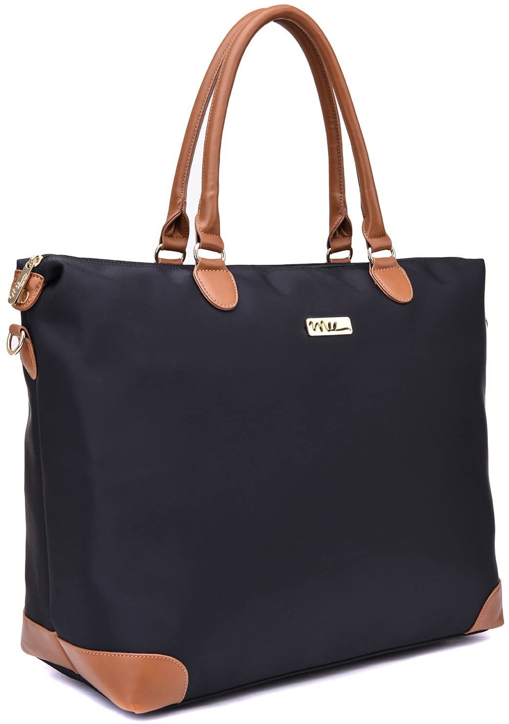 NNEE Large Oversized Water Resistance Nylon Tote Bag With Multiple Pocket Design (Navy)