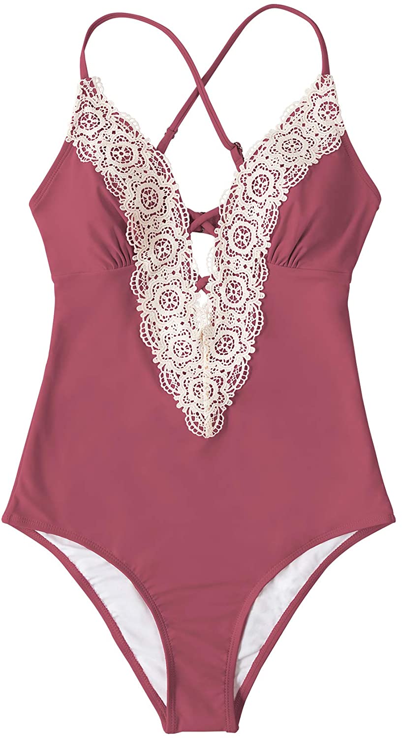 CUPSHE Fashion Women's Ladies Vintage Lace Bikini Sets Beach Swimwear Bathing Suit