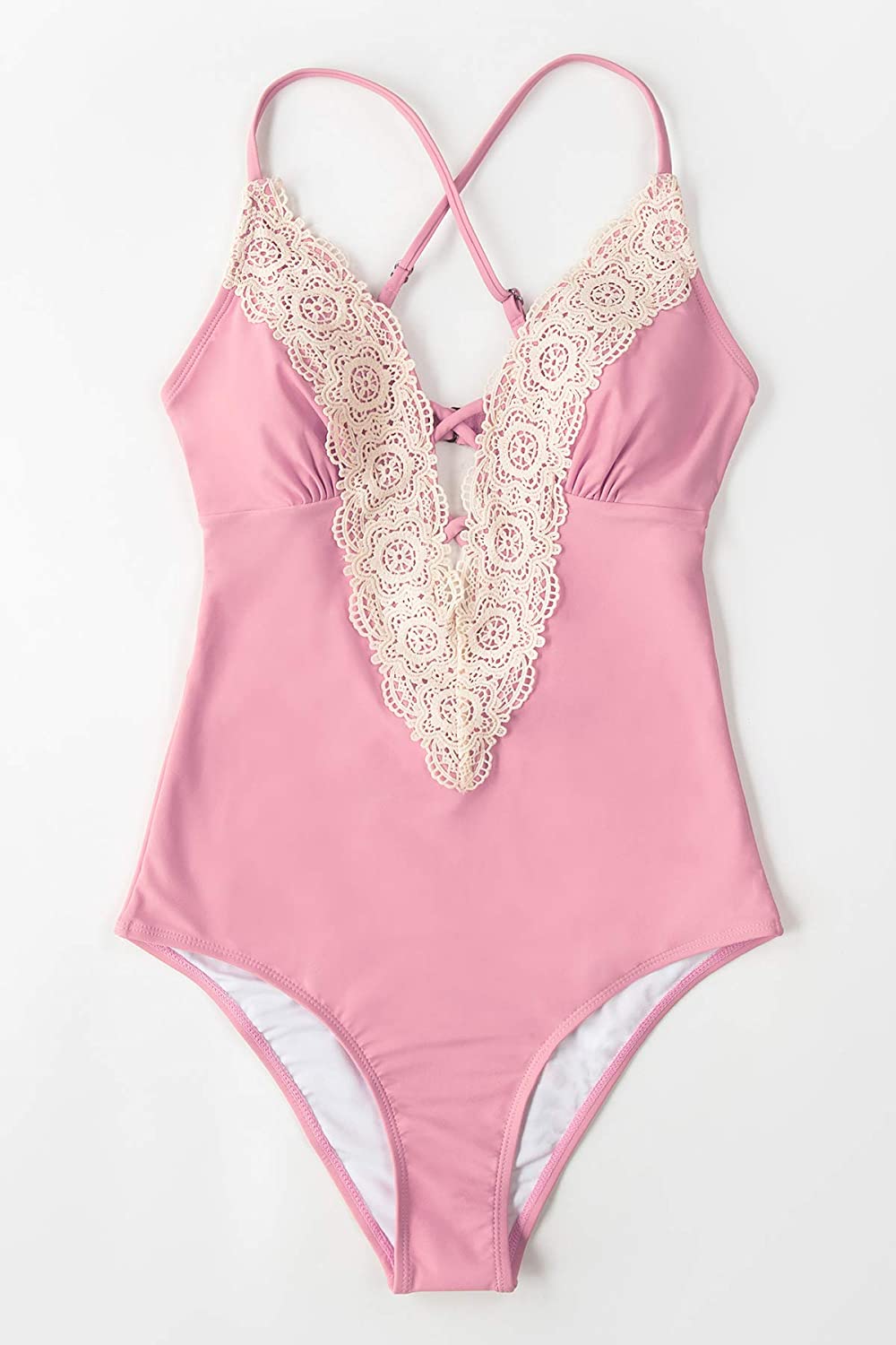 CUPSHE Fashion Women's Ladies Vintage Lace Bikini Sets Beach Swimwear Bathing Suit