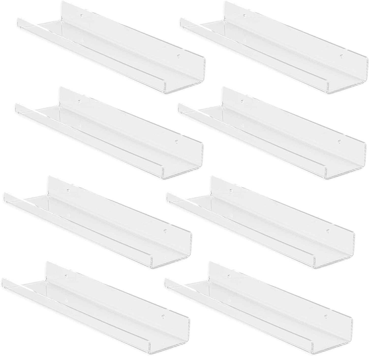 Ilyapa Acrylic Vinyl Record Shelf Wall Mount, 8 Pack - Clear Record Album Holder Display Your LP - JOY2ESpree
