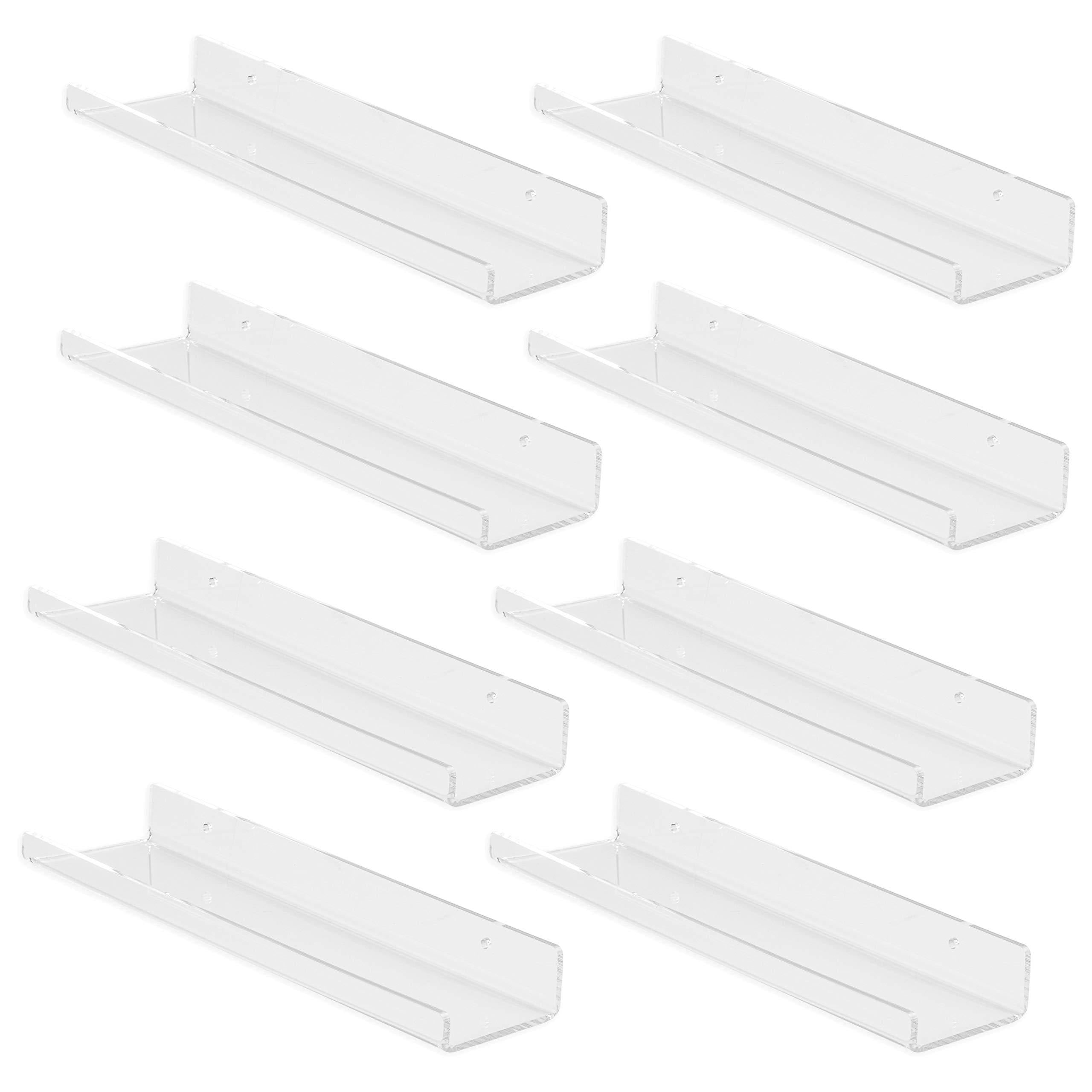 Ilyapa Acrylic Vinyl Record Shelf Wall Mount, 8 Pack - Clear Record Album Holder Display Your LP - JOY2ESpree