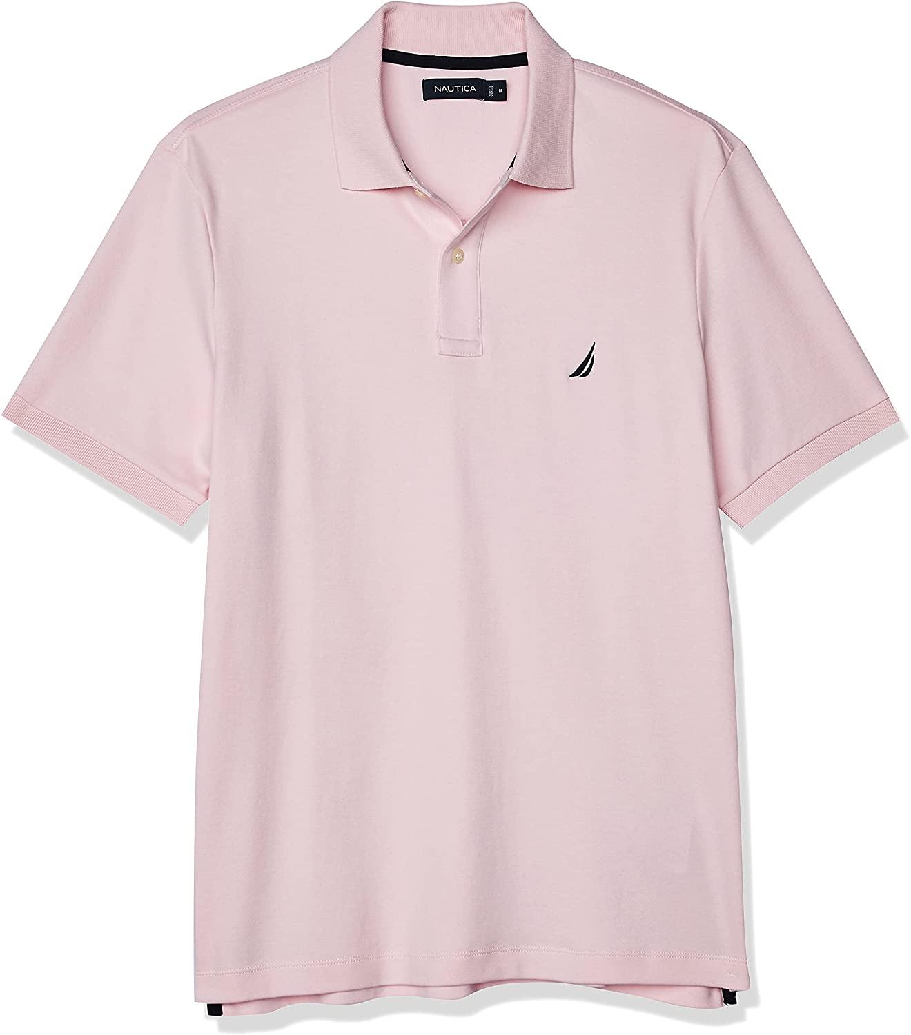 Nautica Men's Classic Fit Short Sleeve Solid Soft Cotton Polo Shirt - JOY2ESpree