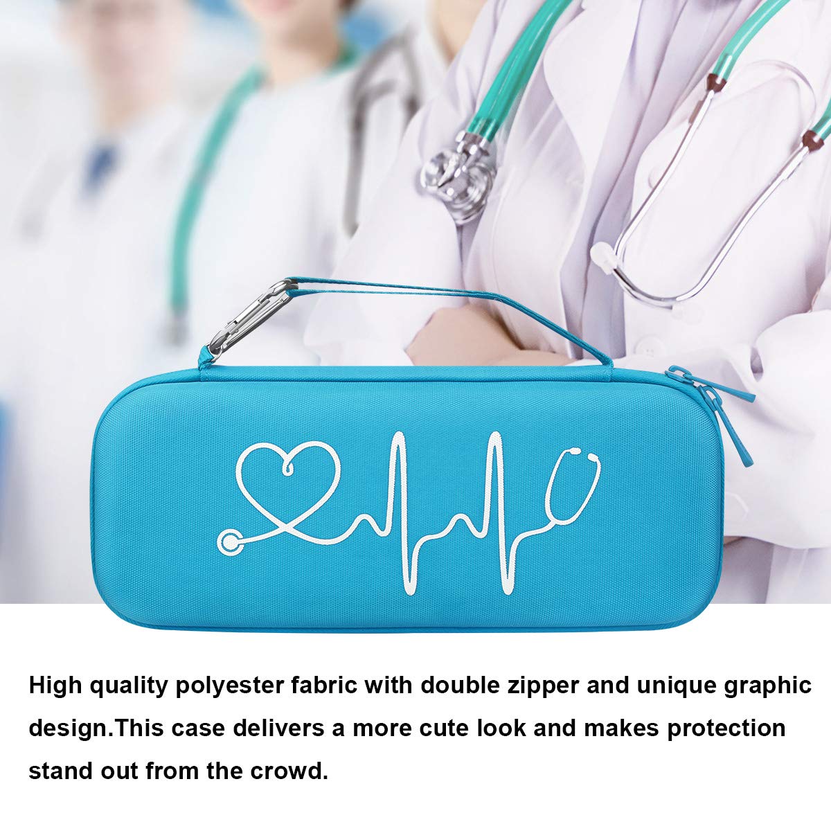 BOVKE Travel Case for 3M Littmann Classic III, Lightweight II S.E, Cardiology IV Diagnostic, MDF Acoustica Deluxe Stethoscopes