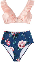 
                        
                          गैलरी व्यूवर में इमेज लोड करें, CUPSHE Women's High Waist Bikini Swimsuit Ruffle Floral Print Two Piece Bathing Suit
                        
                      