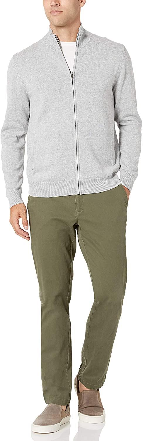 Amazon Essentials Men's Full-Zip Cotton Sweater