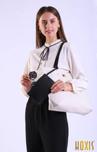 
                        
                          Load image into Gallery viewer, Minimalist Clean Cut Pebbled Faux Leather Tote Womens Shoulder Handbag
                        
                      