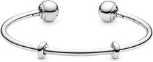 
                        
                          Load image into Gallery viewer, Pandora Jewelry Silver Open Bangle Sterling Silver Bracelet - JOY2ESpree
                        
                      
