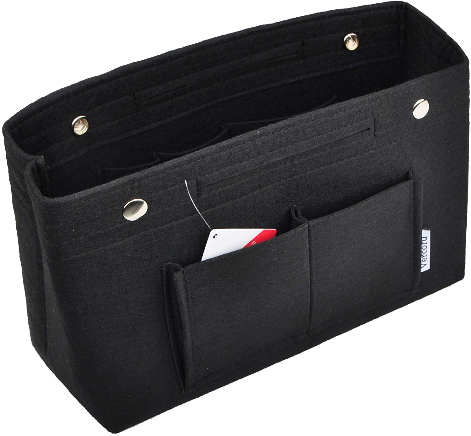 Vercord Felt Tote Handbag Purse Pocketbook Organizer Insert Divider Shaper Bag in Bag