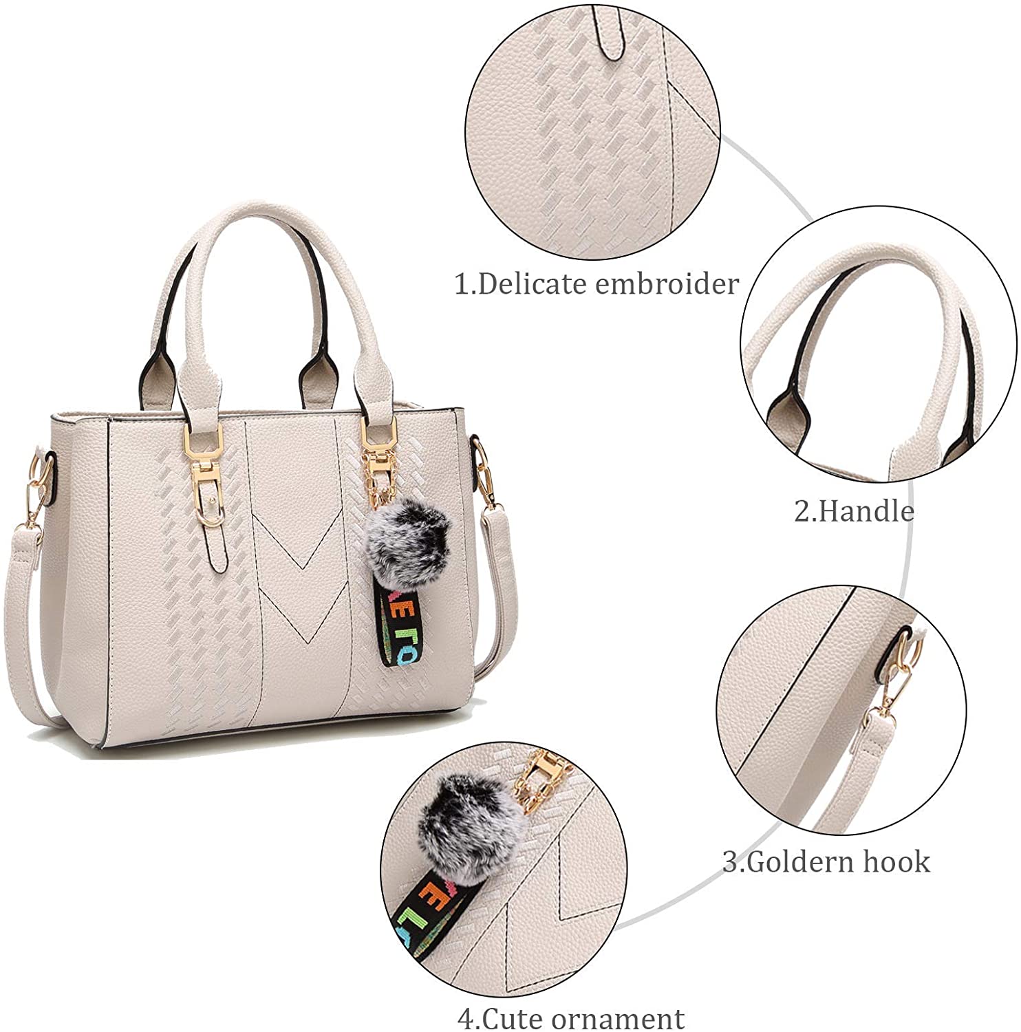 YNIQUE Satchel Purses and Handbags for Women Shoulder Tote Bags