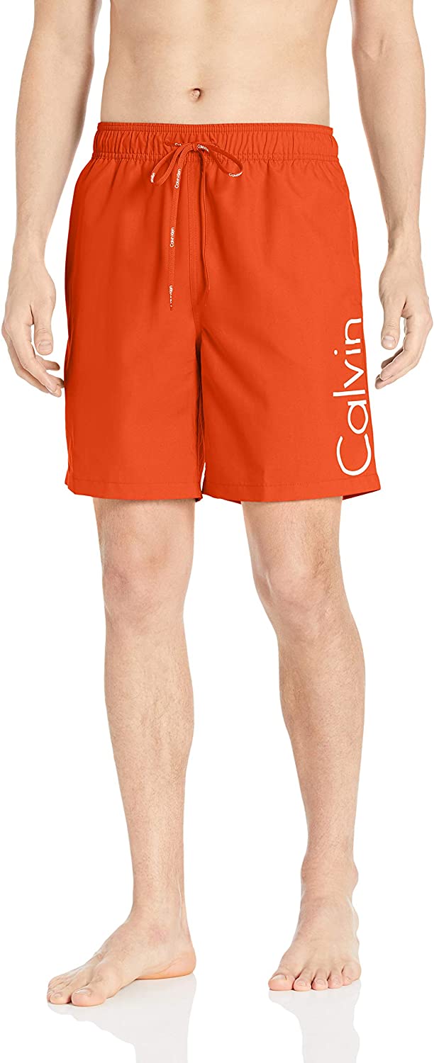 Calvin Klein Men's 7 Inch Elastic Waist Quick Dry Swim Trunk