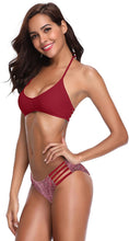 
                        
                          画像をギャラリービューアに読み込む, SHEKINI Women's Floral Printing Cutout Strappy Halter Swimsuits Bikini Suits
                        
                      