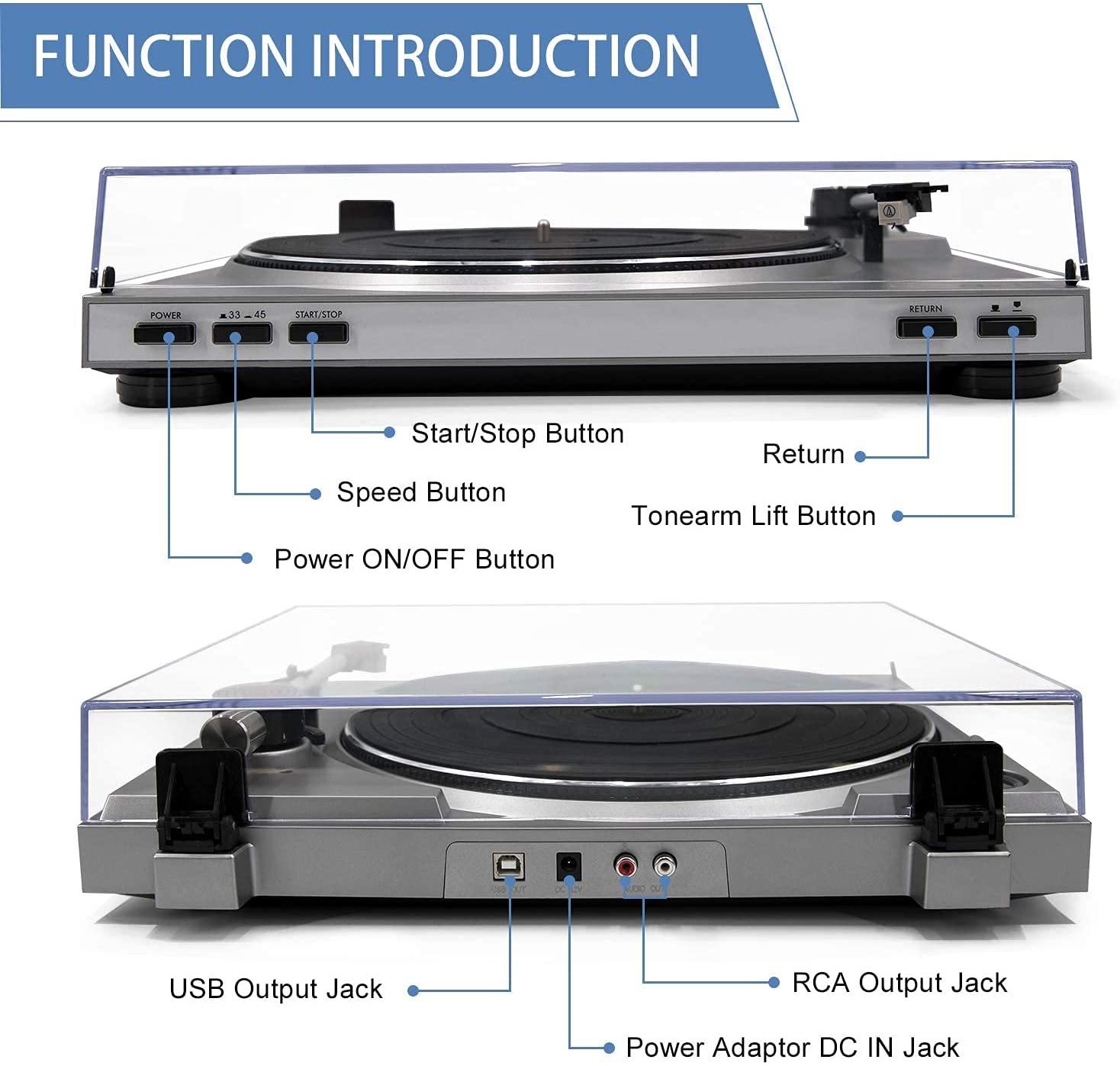 LP&No.1 Bluetooth Record Player with USB Play and Recording - JOY2ESpree