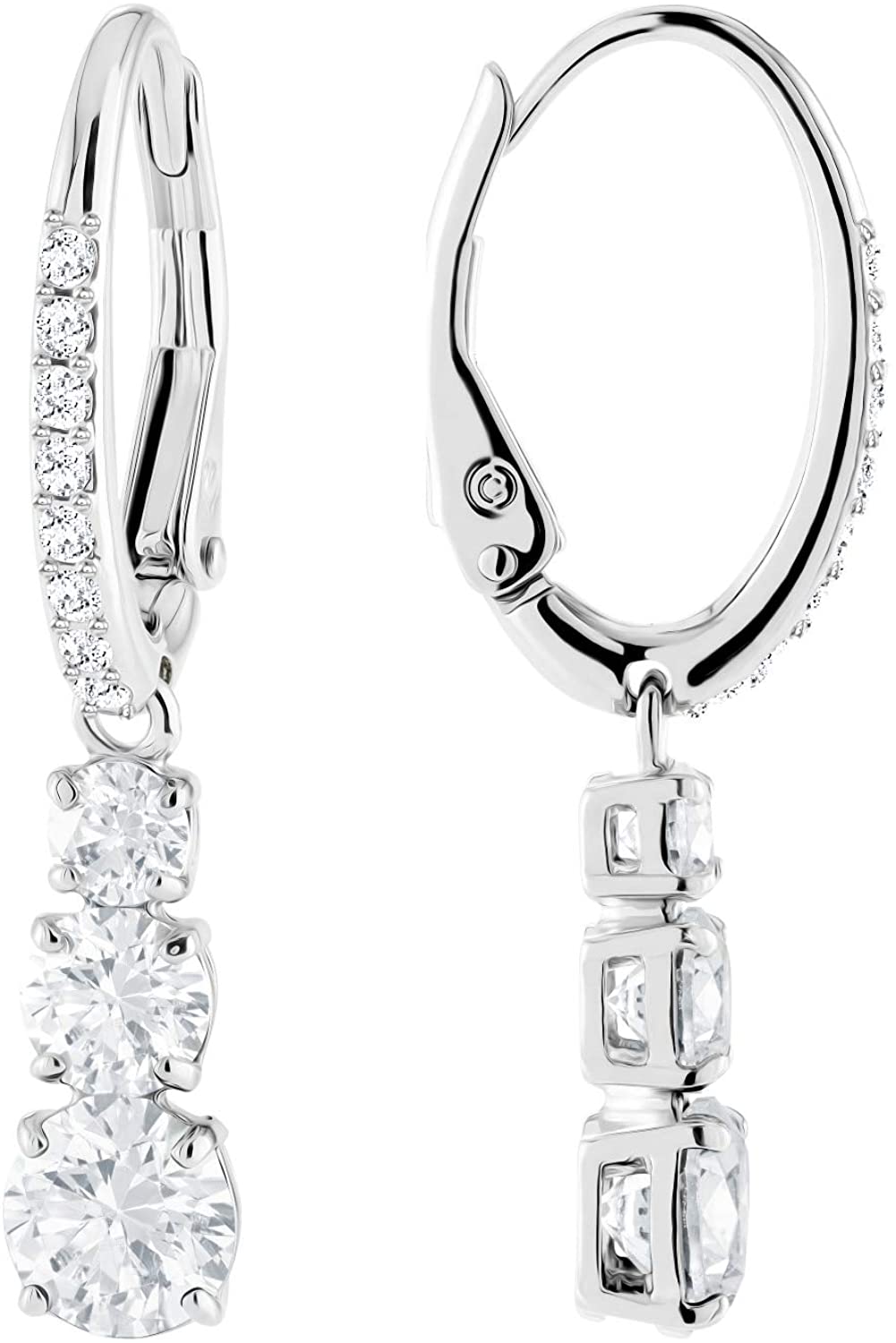 SWAROVSKI Women's Attract Trilogy Jewelry Collection, Rhodium Finish, Clear Crystals - JOY2ESpree
