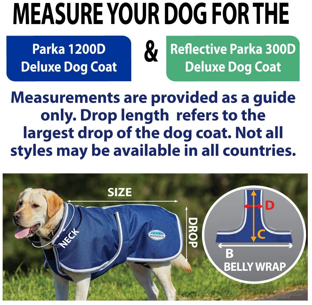 Weatherbeeta Parka 1200D Deluxe Dog Coat (20", Navy/Grey/White)