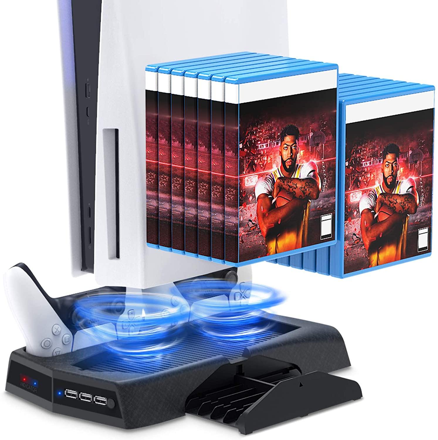 Vertical Charging Stand for PS5 Controllers with Cooling Fan - JOY2ESpree
