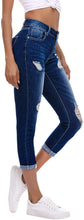 
                        
                          गैलरी व्यूवर में इमेज लोड करें, Resfeber Women's Ripped Boyfriend Jeans Cute Distressed Jeans Stretch Skinny Jeans with Hole
                        
                      