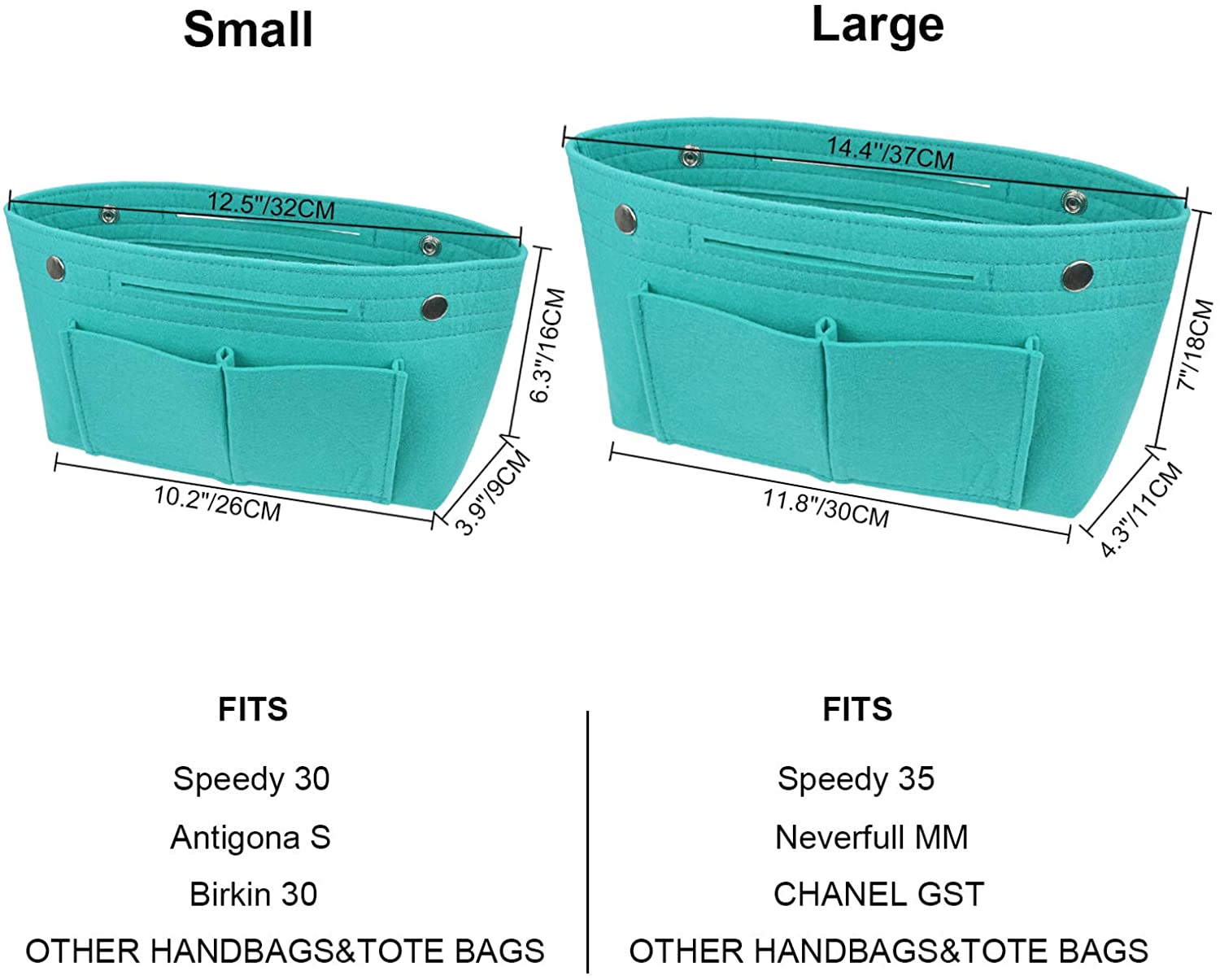 YIICOOLY Felt Tote Handbag Purse Organizer Insert Divider Shaper Bag in Bag