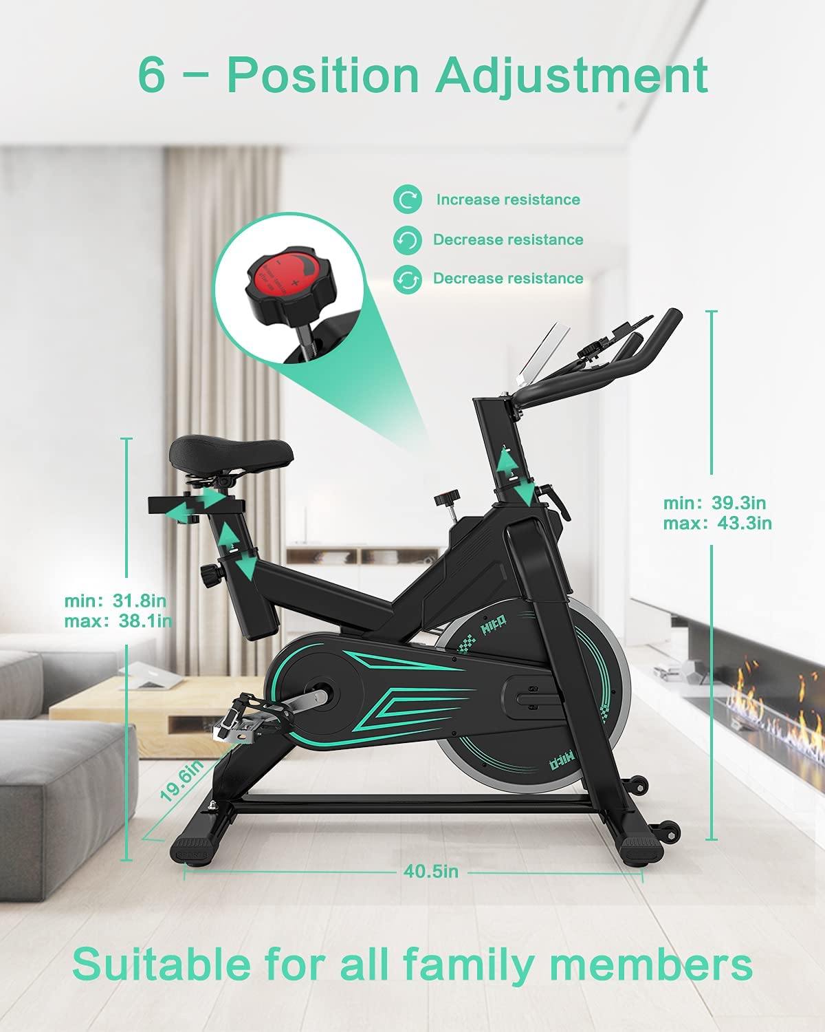 Indoor Cycling Bike Stationary - Exercise Bike for Home Cardio Workout with Comfortable Seat Cushion & Silent Belt Drive & Pad Holder - JOY2ESpree