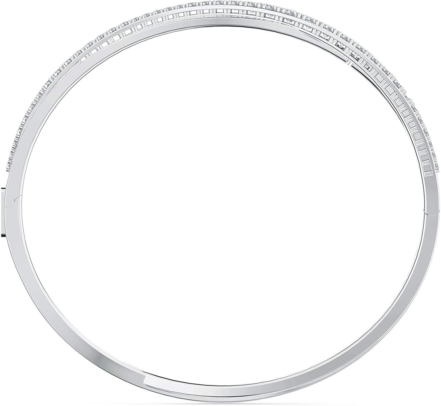 SWAROVSKI Women's Twist Rows Bracelet Collection, Rhodium Finish, Clear Crystals - JOY2ESpree