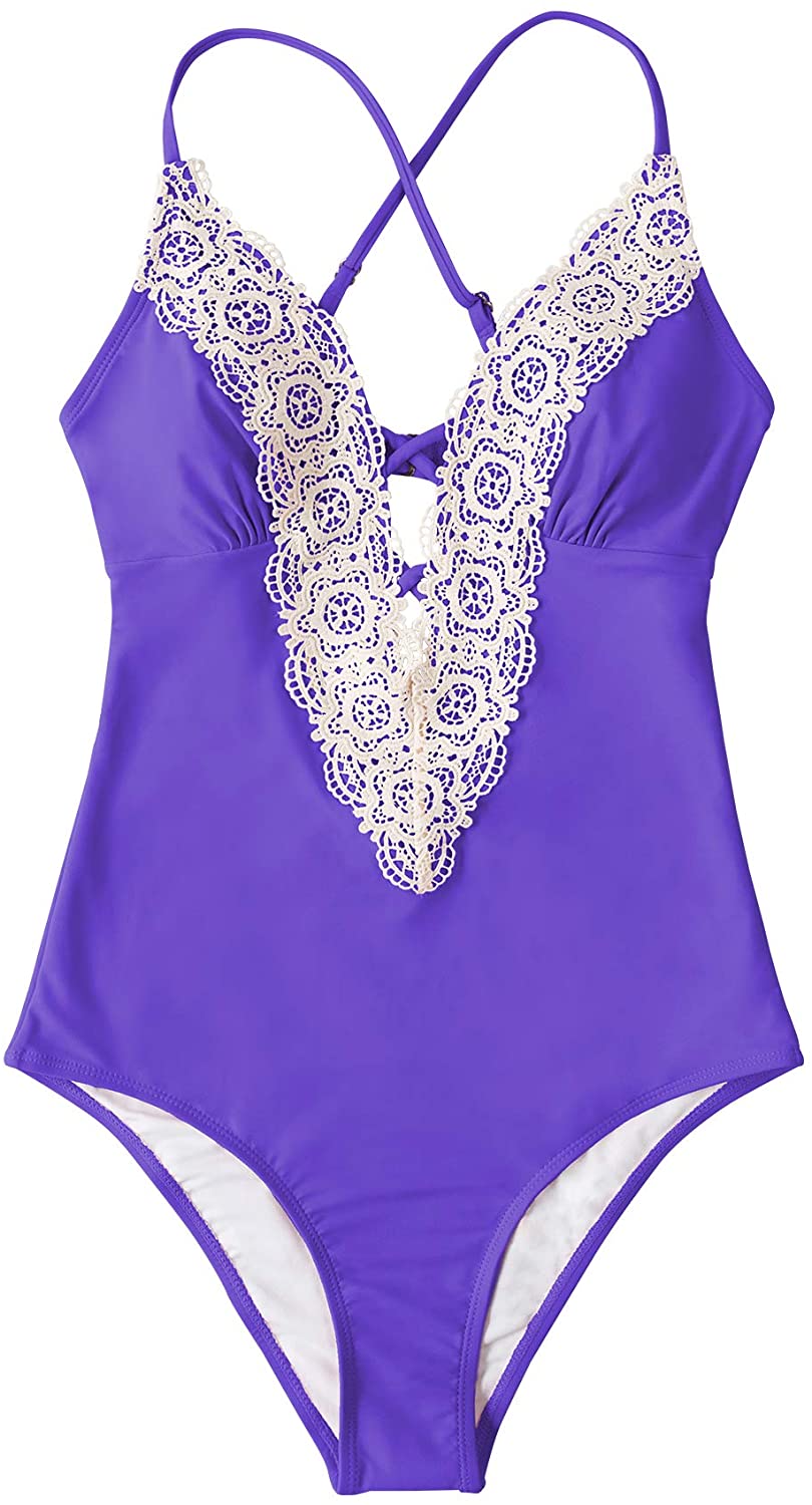 CUPSHE Fashion Women's Ladies Vintage Lace Bikini Sets Beach Swimwear Bathing Suit