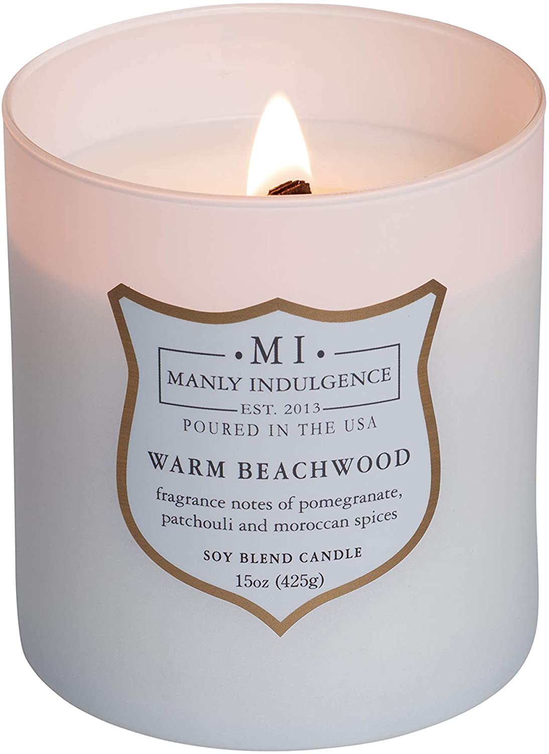 Manly Indulgence Sea Salt & Ginger Scented Jar Candle, 15 Oz, White
