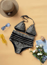 
                        
                          Cargar imagen en el visor de la galería, Bdcoco Women's High Waist Two Pieces Bikini Set Padded Stripe Tassel Swimsuit
                        
                      