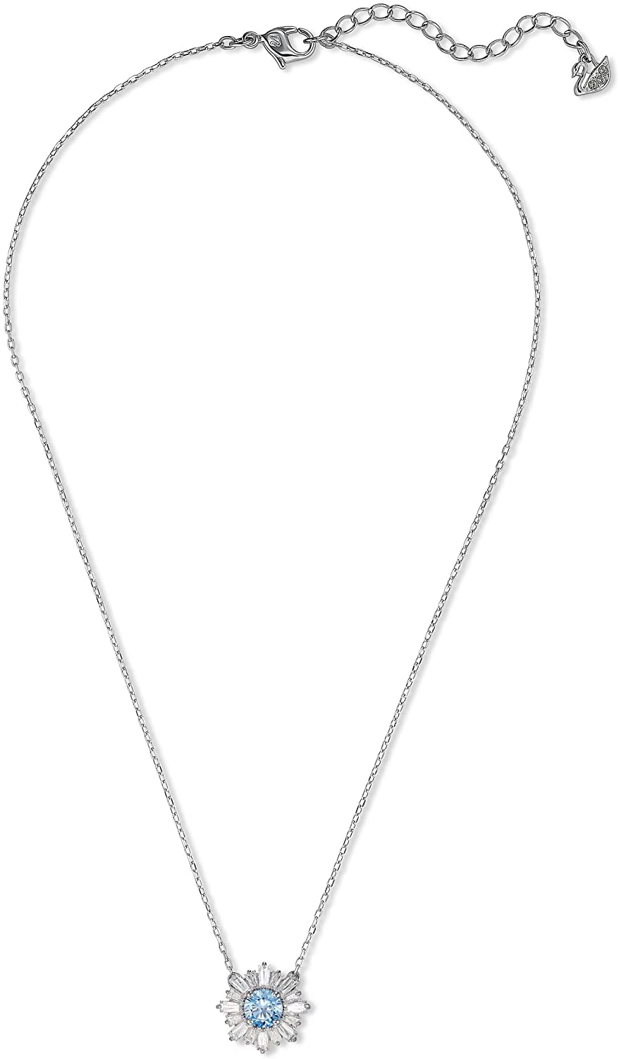 SWAROVSKI Women's Sunshine Jewelry Collection, Rhodium Finish, Blue Crystals, Clear Crystals - JOY2ESpree