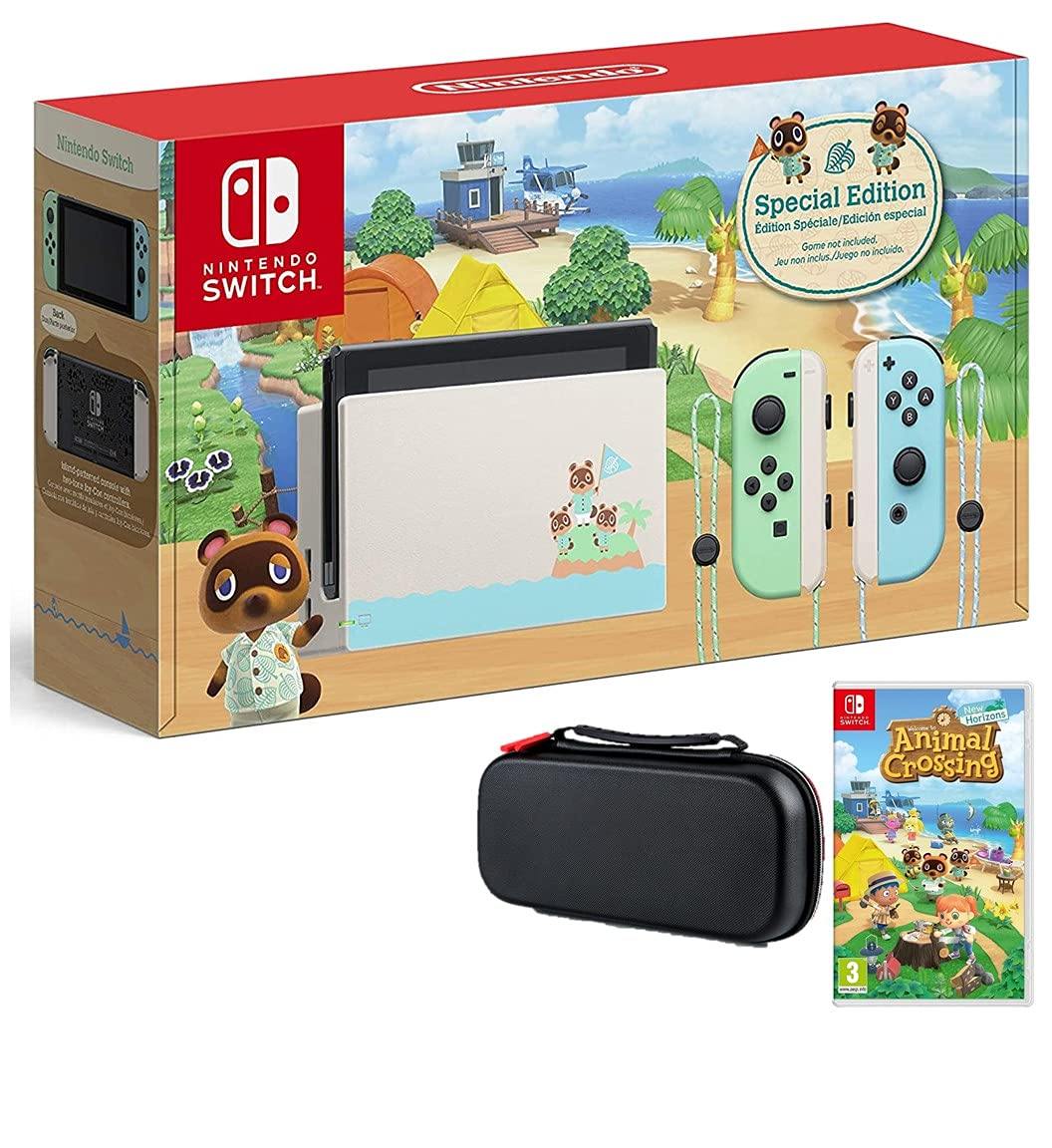 Nintendo Switch Bundle w/Game & Case: Nintendo Switch Animal Crossing New Horizons Edition 32GB Console - JOY2ESpree