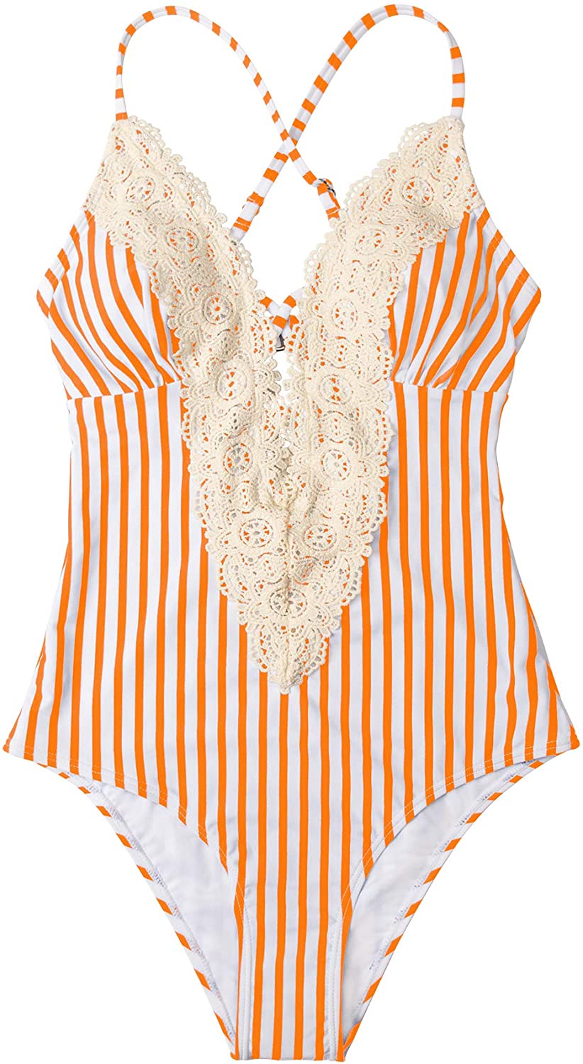 CUPSHE Fashion Women's Ladies Vintage Lace Bikini Sets Beach Swimwear Bathing Suit