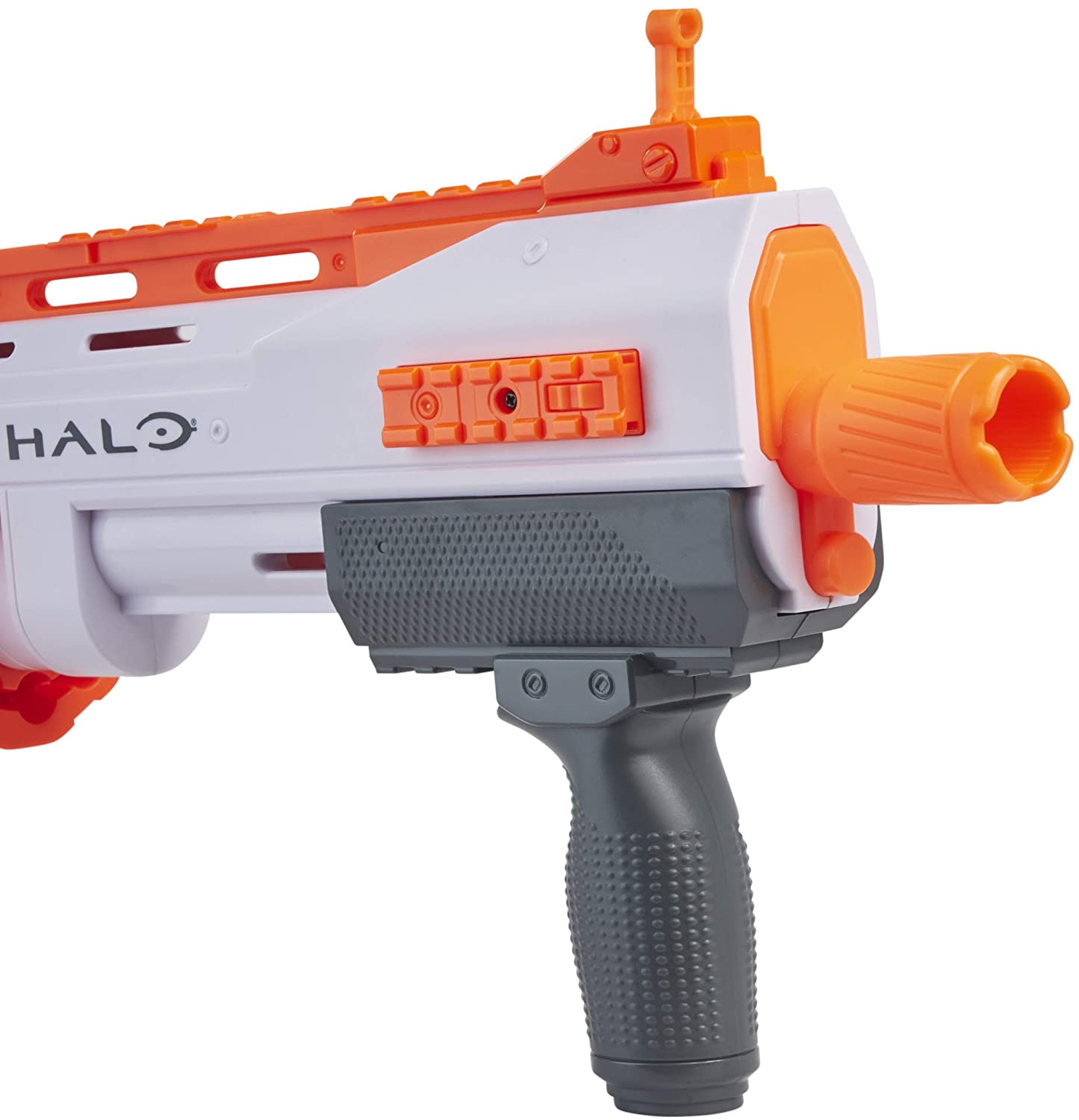 NERF Halo Bulldog SG Dart Blaster -- Pump-Action, Rotating 10-Dart Drum, Tactical Rails, 10 Official Elite Darts, Skin Unlock Code