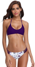 
                        
                          画像をギャラリービューアに読み込む, SHEKINI Women's Floral Printing Cutout Strappy Halter Swimsuits Bikini Suits
                        
                      