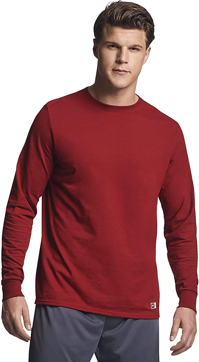 Russell Athletic Men's Cotton Performance Long Sleeve T-Shirts
