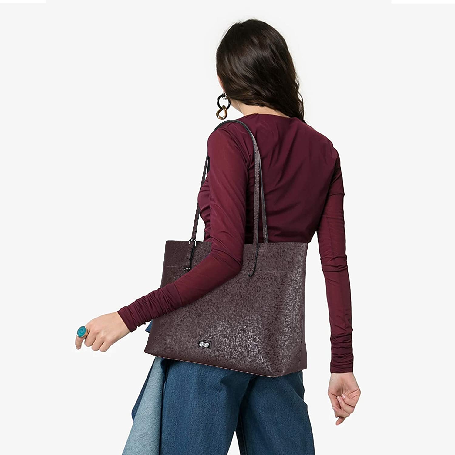 K.EYRE Women's Soft Faux Leather Tote Bag Purse Handbags Wallet Tote Shoulder Bag Purse Large Capacity