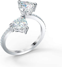 
                        
                          Cargar imagen en el visor de la galería, SWAROVSKI Women's Attract Soul Double Heart Ring Collection, Rhodium Finish, Clear Crystals - JOY2ESpree
                        
                      
