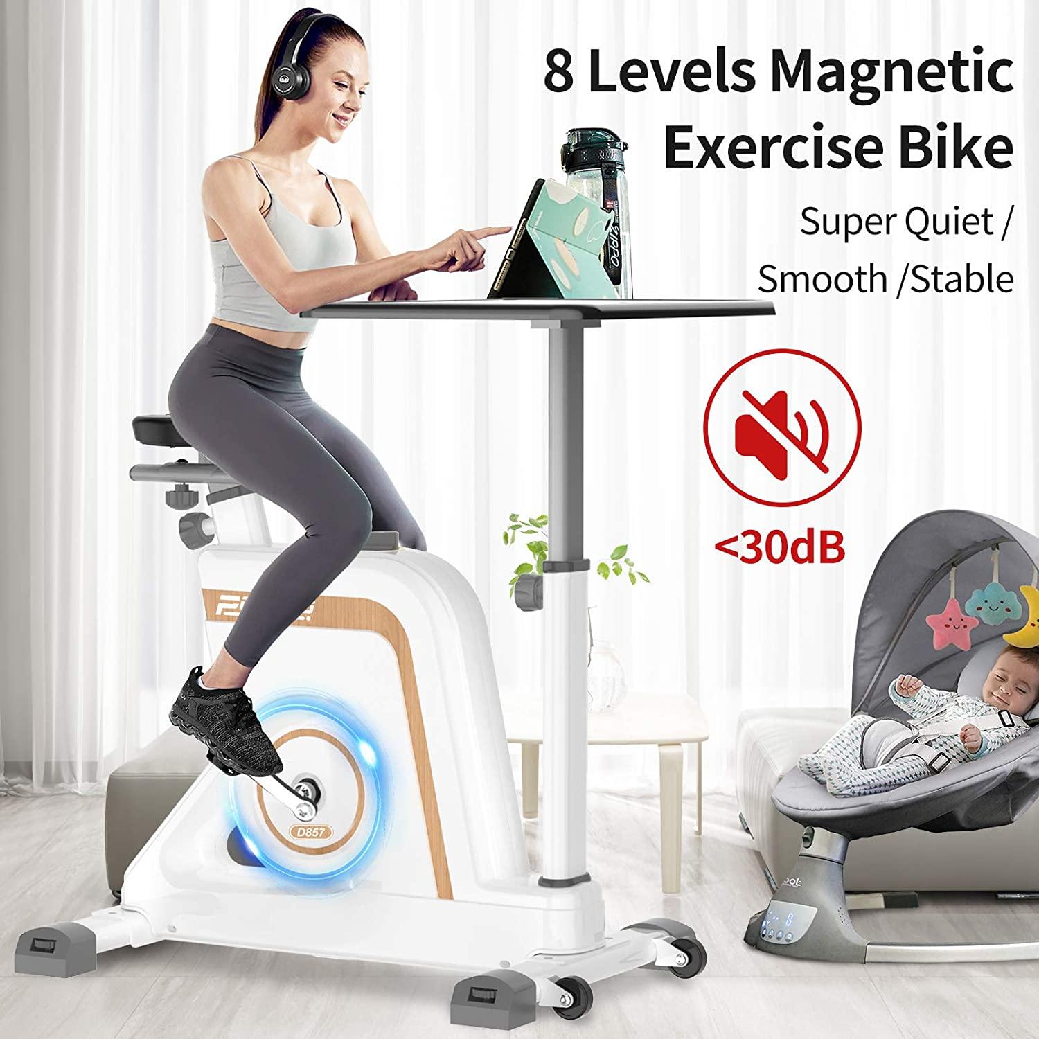 pooboo Desk Cycle Exercise Bike Indoor Cycling Bike Adjustable Magnetic Resistance Stationary Bike for Home Office - JOY2ESpree