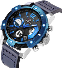 
                        
                          Load image into Gallery viewer, Mens Sport Watch Digital Analog Quartz Waterproof Multifunctional Military Leather Wrist Watches
                        
                      