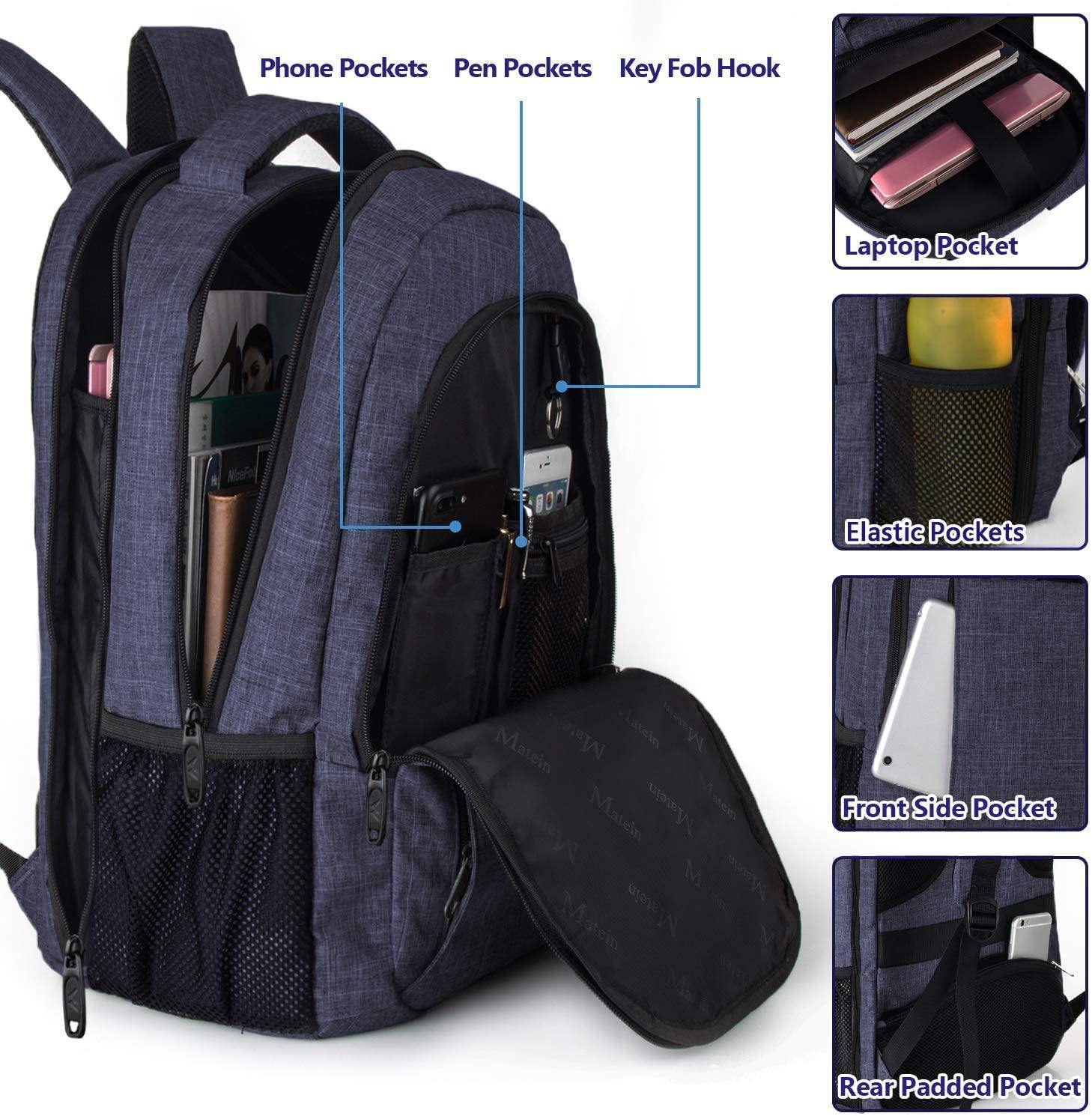 Matein Travel Laptop Backpack, Business Anti Theft Slim Durable Laptops Backpack - JOY2ESpree
