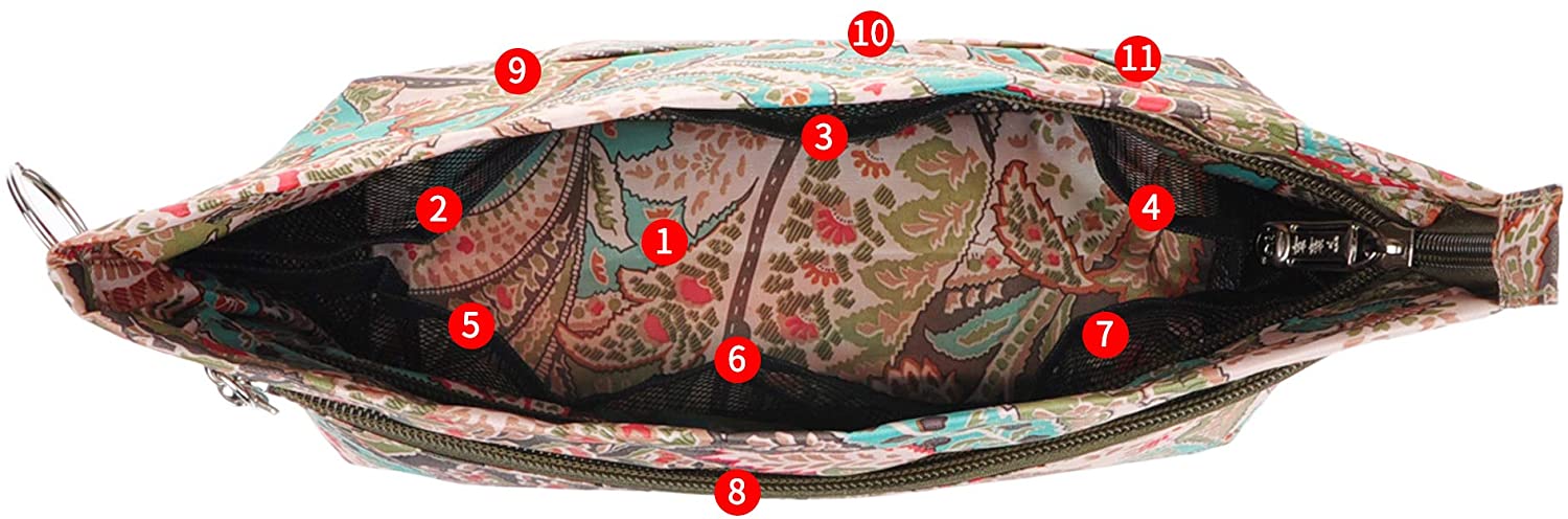 Vercord Purse Organizer Insert Bag Tote Handbags Pocketbook Inserts Organizers Zipper 11 Pockets Black Medium