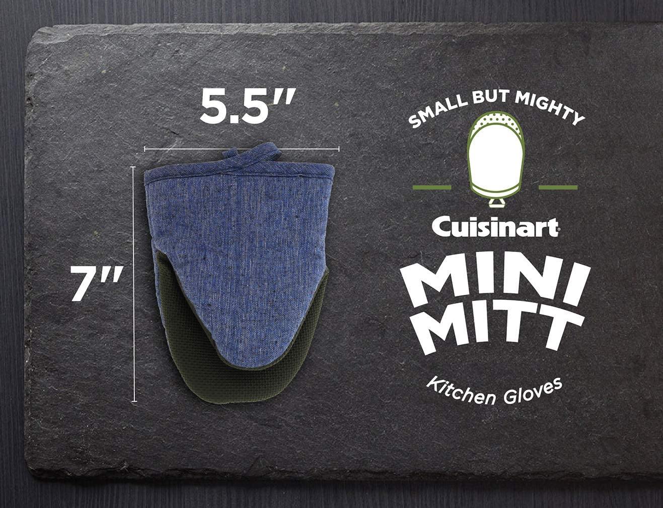 Cuisinart Chambray Neoprene Mini Oven Mitts, 2 Pack – Heat Resistant to 400 F . - JOY2ESpree