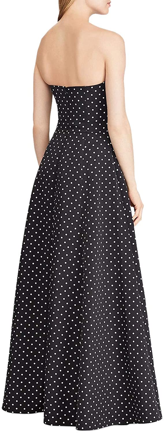 LAUREN RALPH LAUREN Womens Taranne Polka-Dot Faille Evening Dress